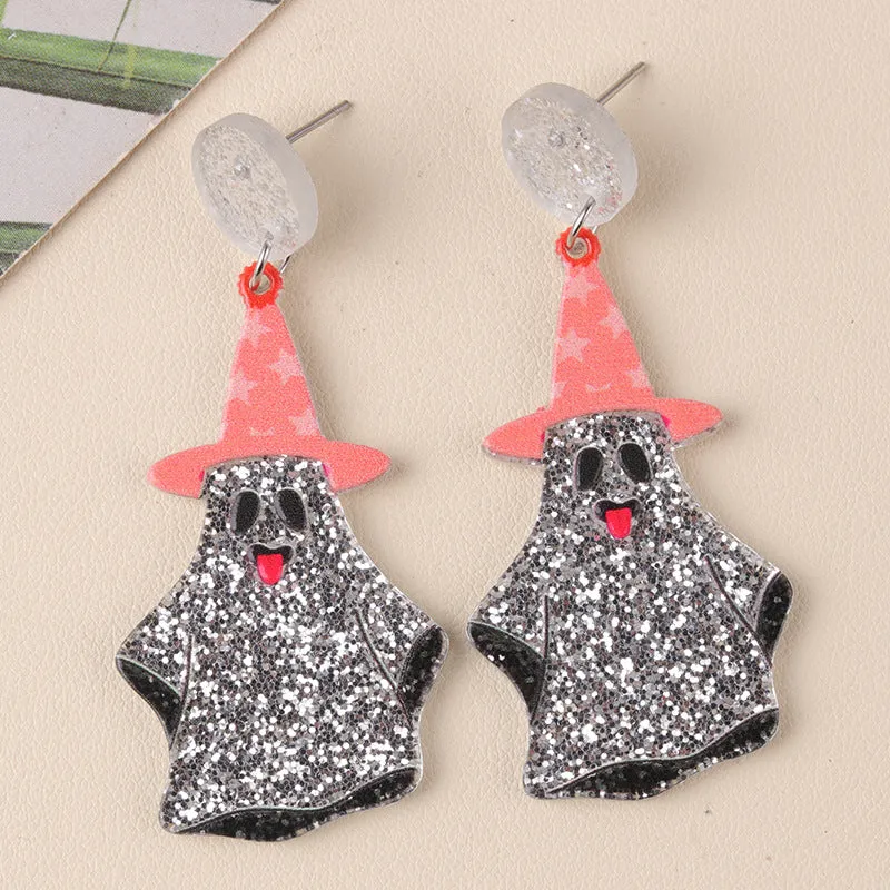 Wholesale Halloween Series Pumpkin Cartoon Funny Ghost Acrylic Earrings