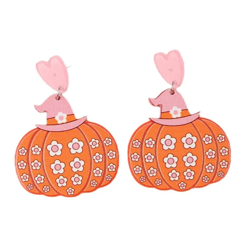 Wholesale Halloween Series Pumpkin Cartoon Funny Ghost Acrylic Earrings