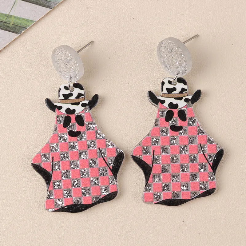 Wholesale Halloween Series Pumpkin Cartoon Funny Ghost Acrylic Earrings