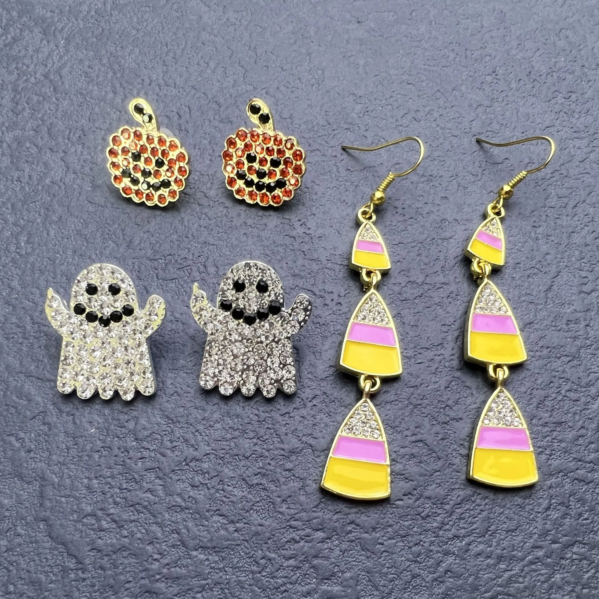 Wholesale Halloween Simple Fashion Ghost Pumpkin Spider Witch Spoof Earrings