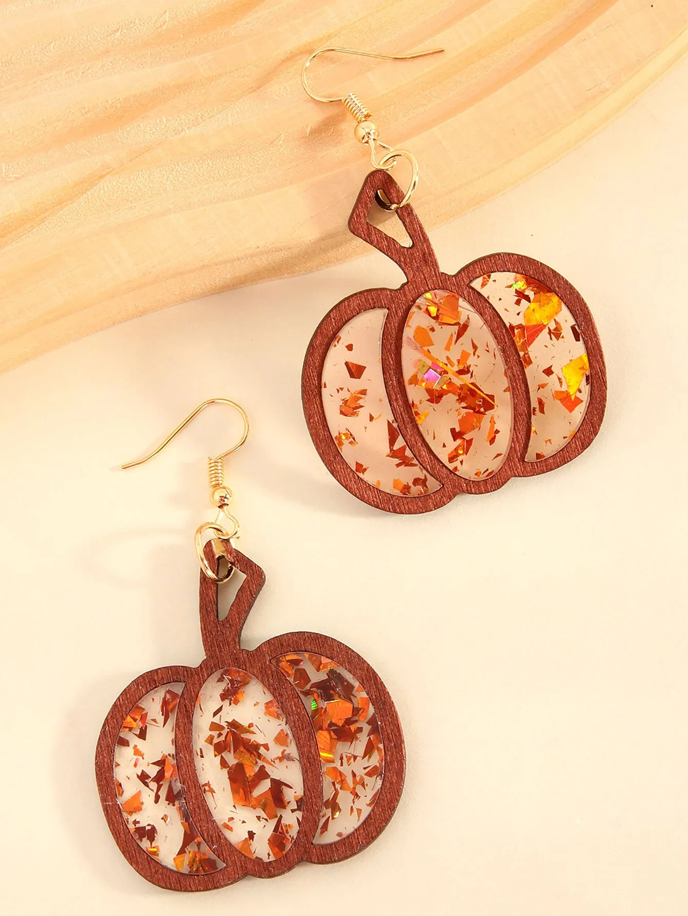 Wholesale Halloween Simple Fashion Personalized Novel Splicing Pumpkin Acrylic Earrings