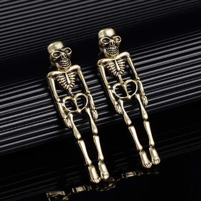 Wholesale Halloween Skeleton Exaggerated Dark Style Earrings