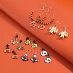Wholesale Halloween Skull Bat Pumpkin Ghost Rice Bead Earrings