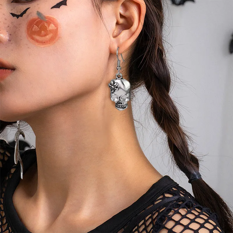 Wholesale Halloween Trendy Street Style Hip-hop Style Skull Earrings