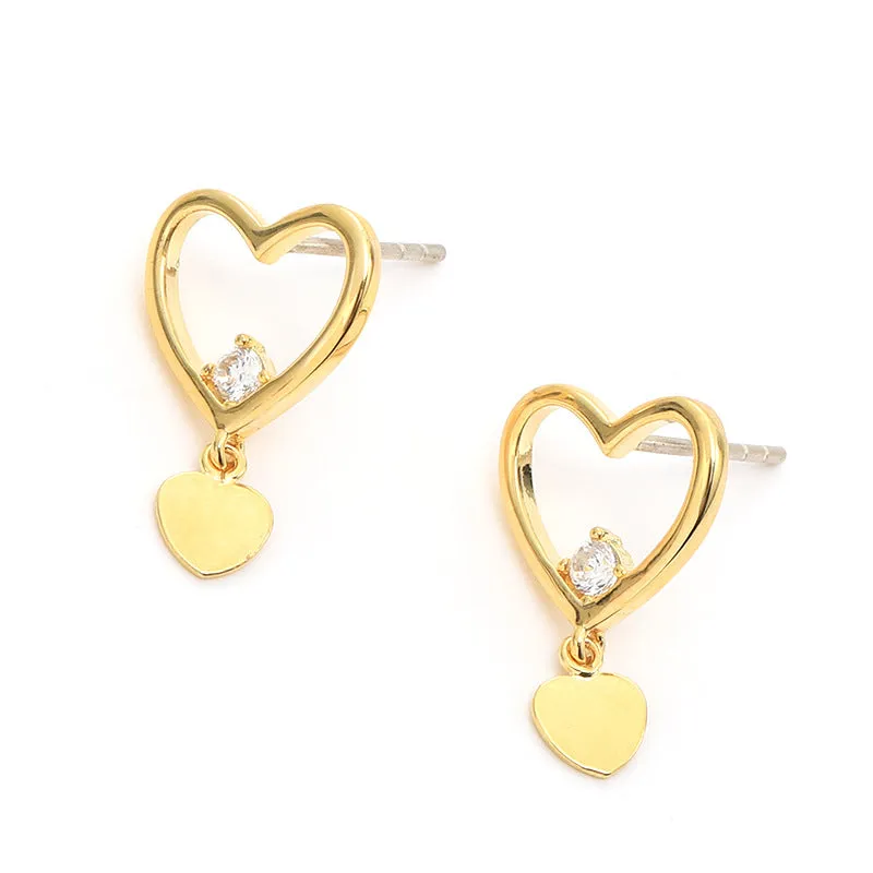 Wholesale Heart Copper Ear Studs