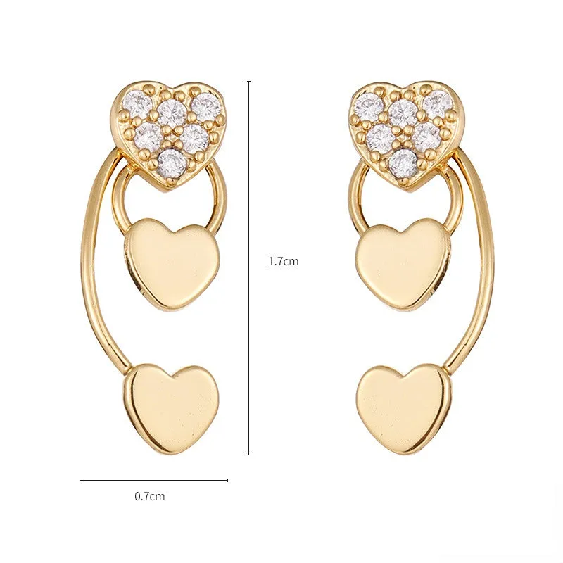 Wholesale Heart Copper Ear Studs