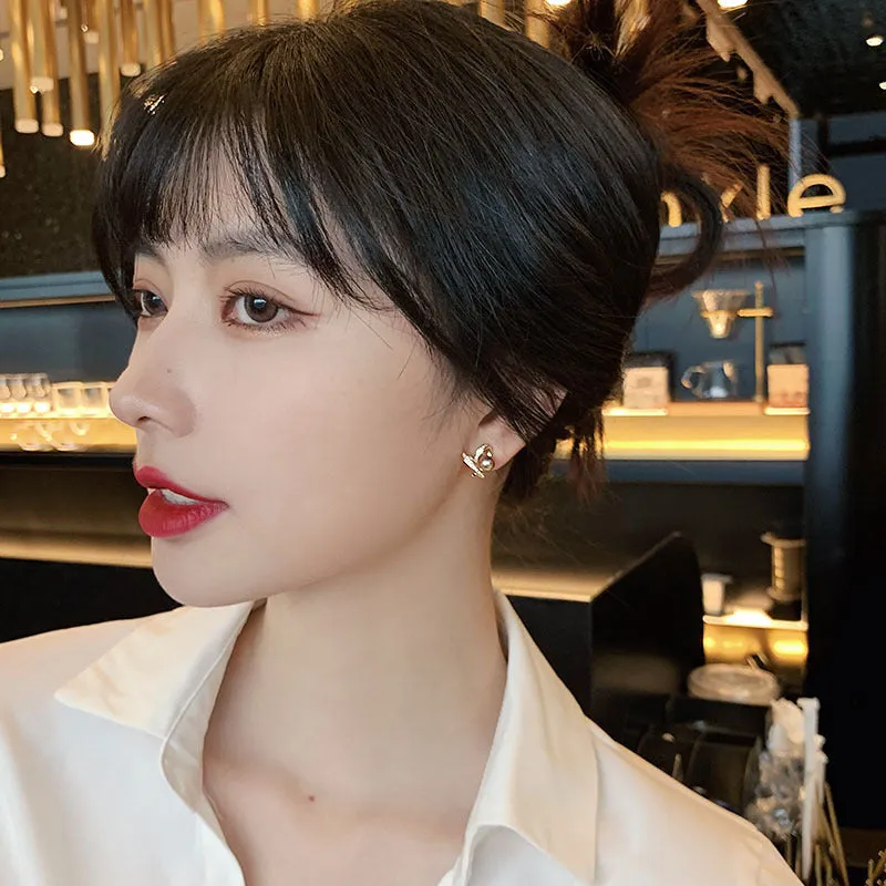Wholesale Heart Shape Pearl Alloy Earrings
