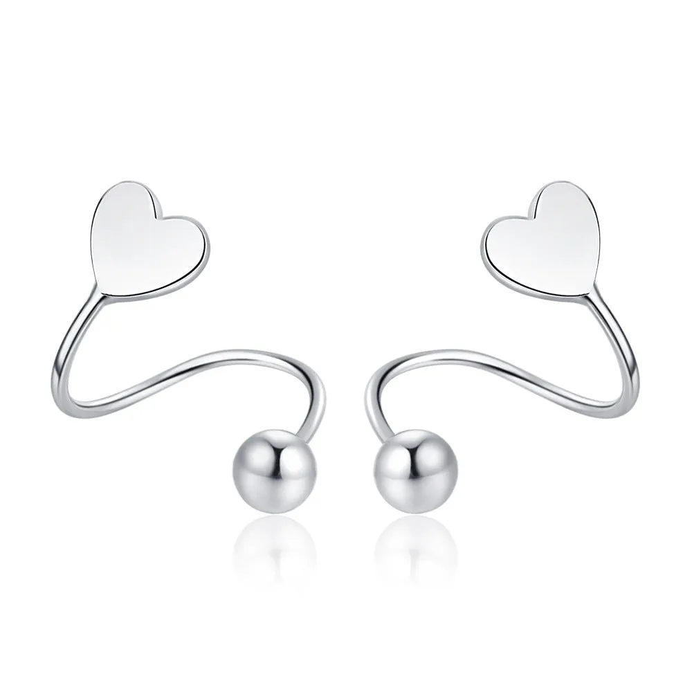 Wholesale Heart Spring Ear Studs Copper Earrings