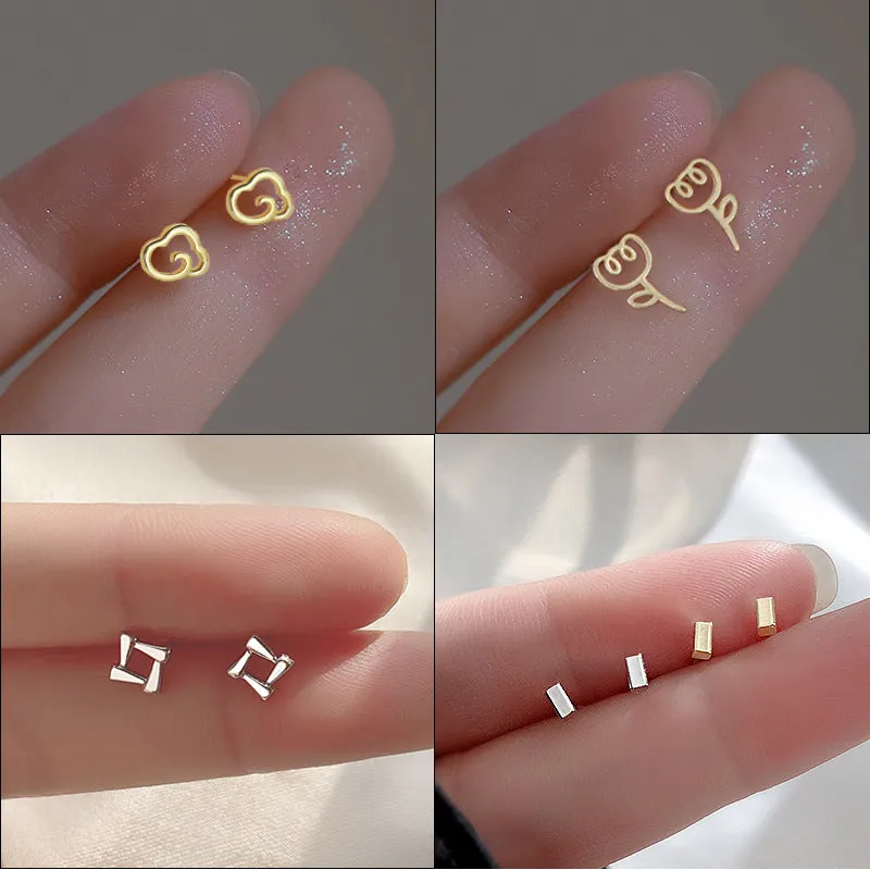 Wholesale High-end Sense Temperament Niche Design 925 Sterling Silver Mini Earrings