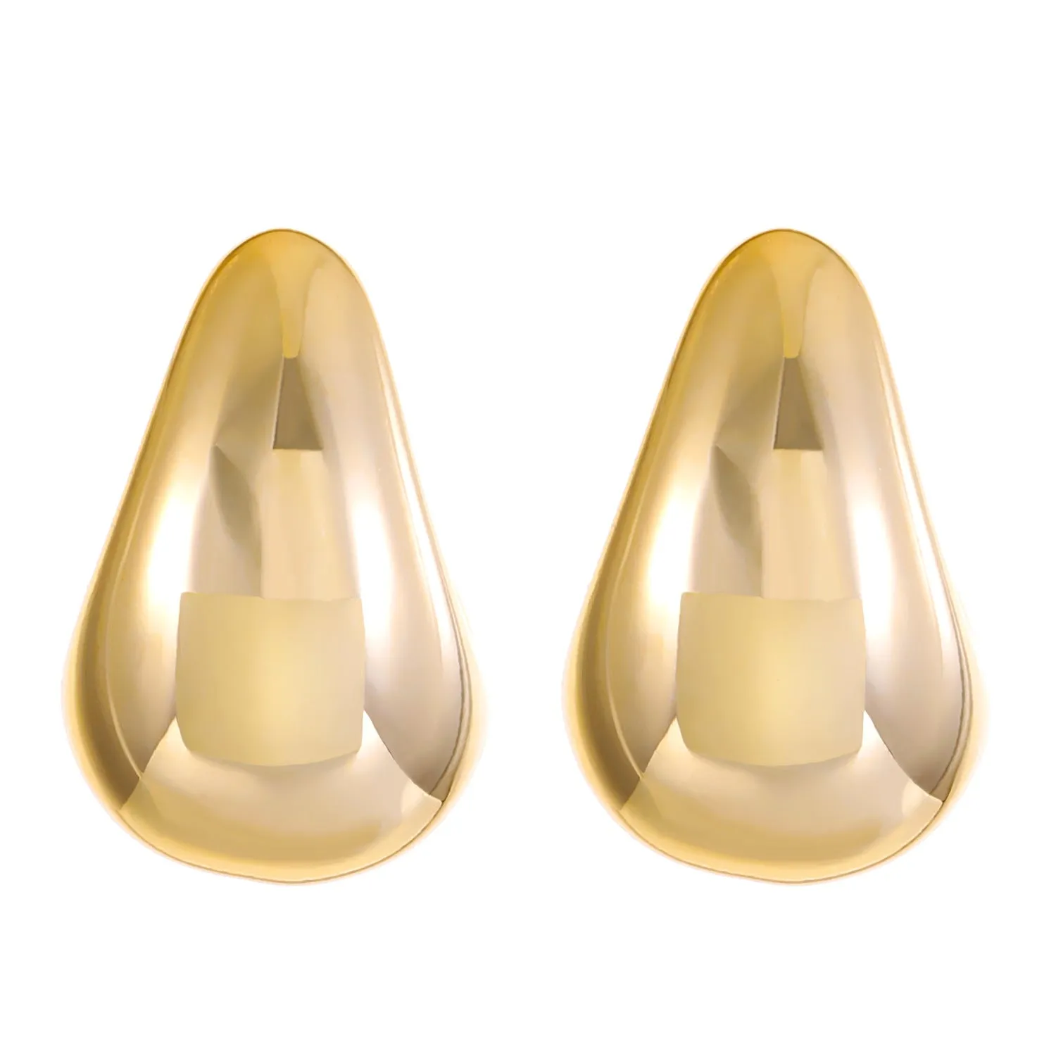 Wholesale high-grade hollow earrings women's French fashion gold-plated light luxury temperament plain ring earrings women