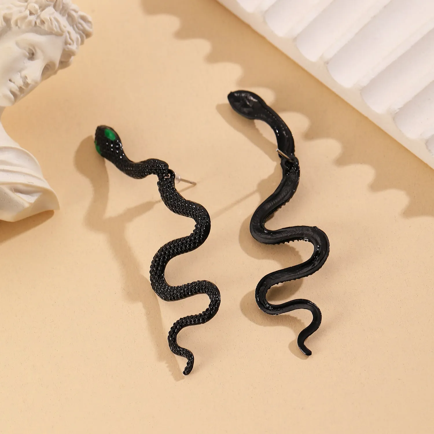 Wholesale hip-hop style detachable exaggerated snake punk trendy earrings