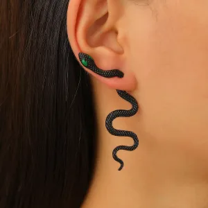 Wholesale hip-hop style detachable exaggerated snake punk trendy earrings