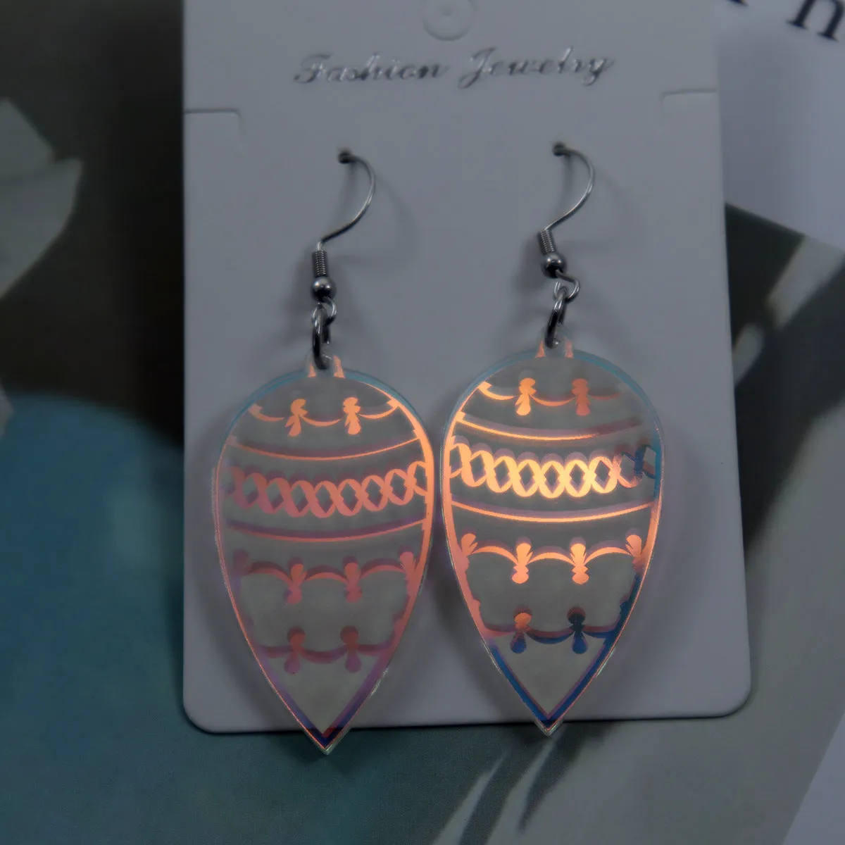 Wholesale Holiday Gifts Colorful Iridescent Acrylic Earrings Earrings Christmas Valentine's Day Angel Lady Gifts