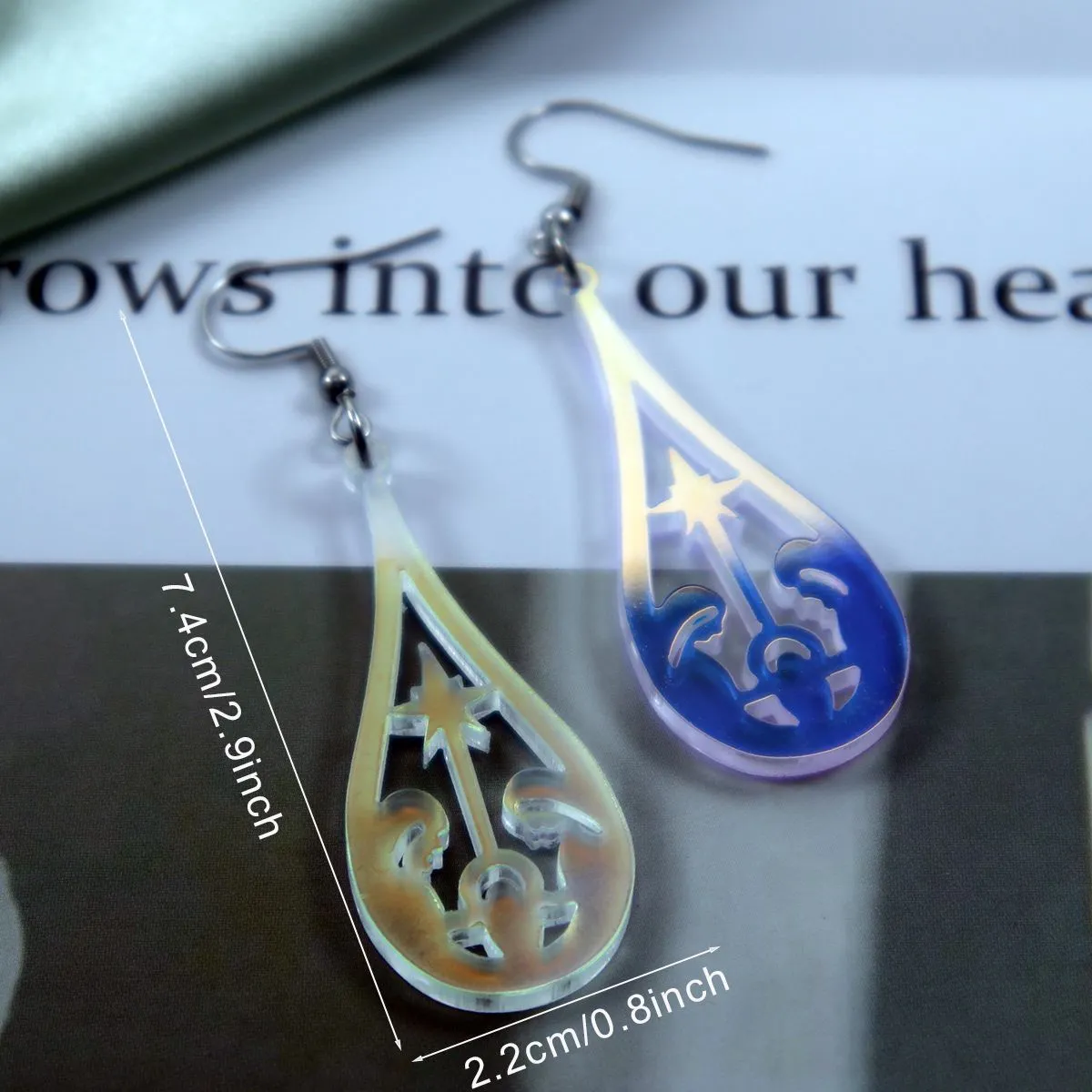 Wholesale Holiday Gifts Colorful Iridescent Acrylic Earrings Earrings Christmas Valentine's Day Angel Lady Gifts