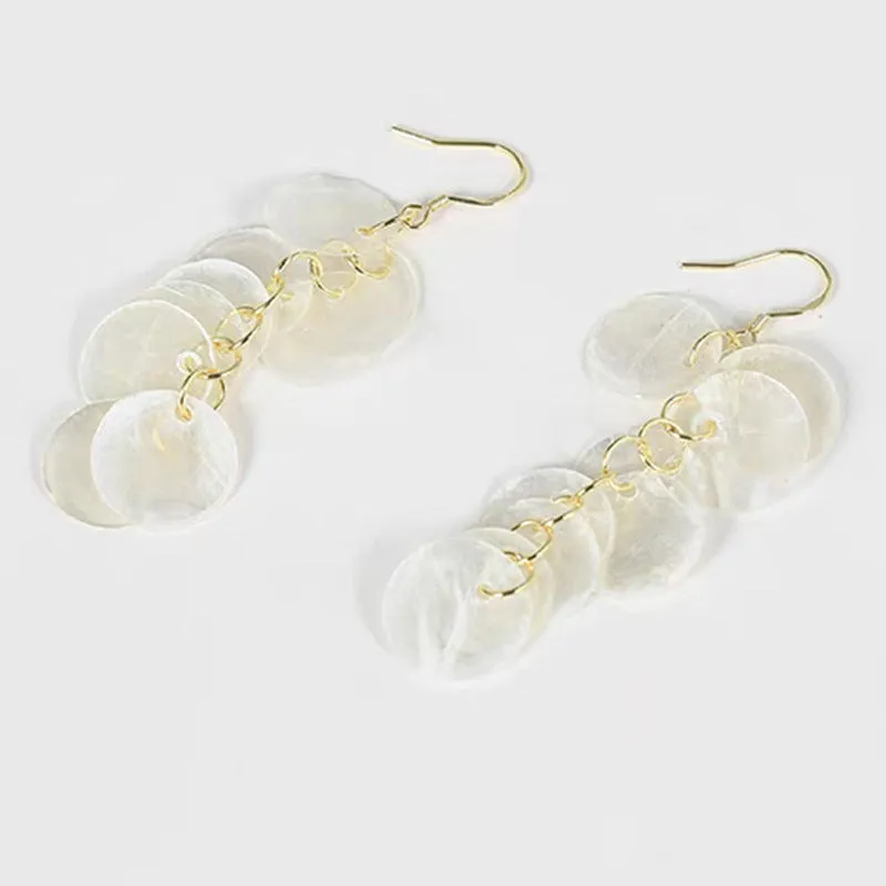 Wholesale Holiday Style Long Tassel Shell Earrings Summer Seaside Elegant Niche All-match Earrings