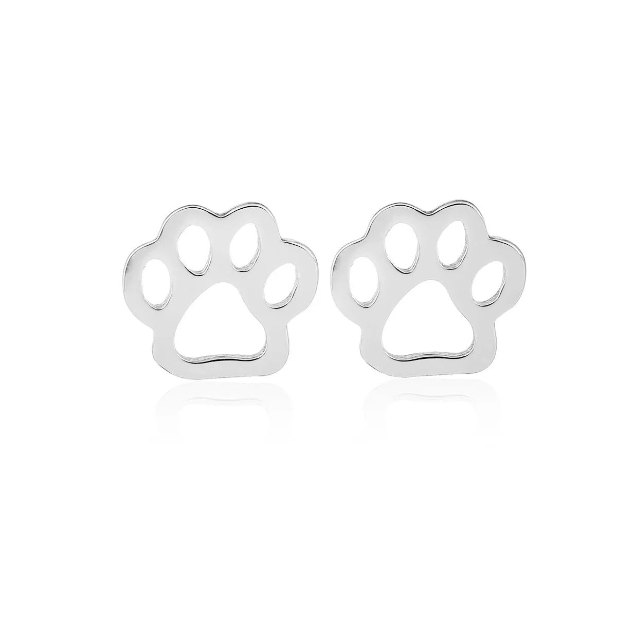 Wholesale Hollow Out Dog Paw Cat Paw Stainless Steel Ear Studs