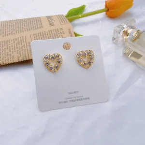 Wholesale Hollow Pearl Heart Alloy Earrings