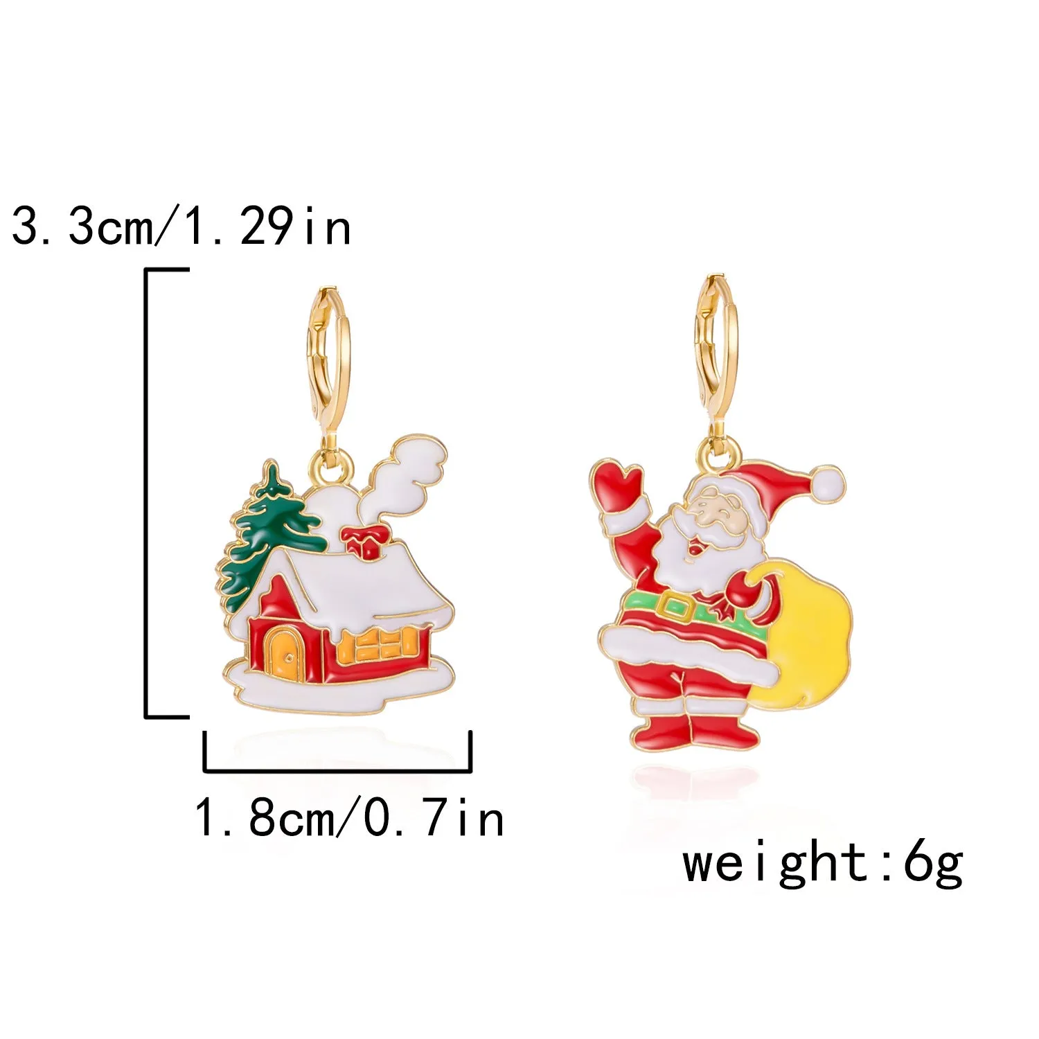 Wholesale Hot New Product Diamond Studded Santa Bell Snowflake Pendant Earrings