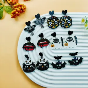 Wholesale  Hot sale Halloween Horror Ghost Acrylic Fashion Personality Print Earrings