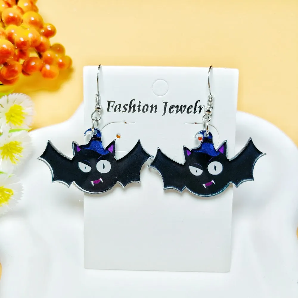 Wholesale  Hot sale Halloween Horror Ghost Acrylic Fashion Personality Print Earrings