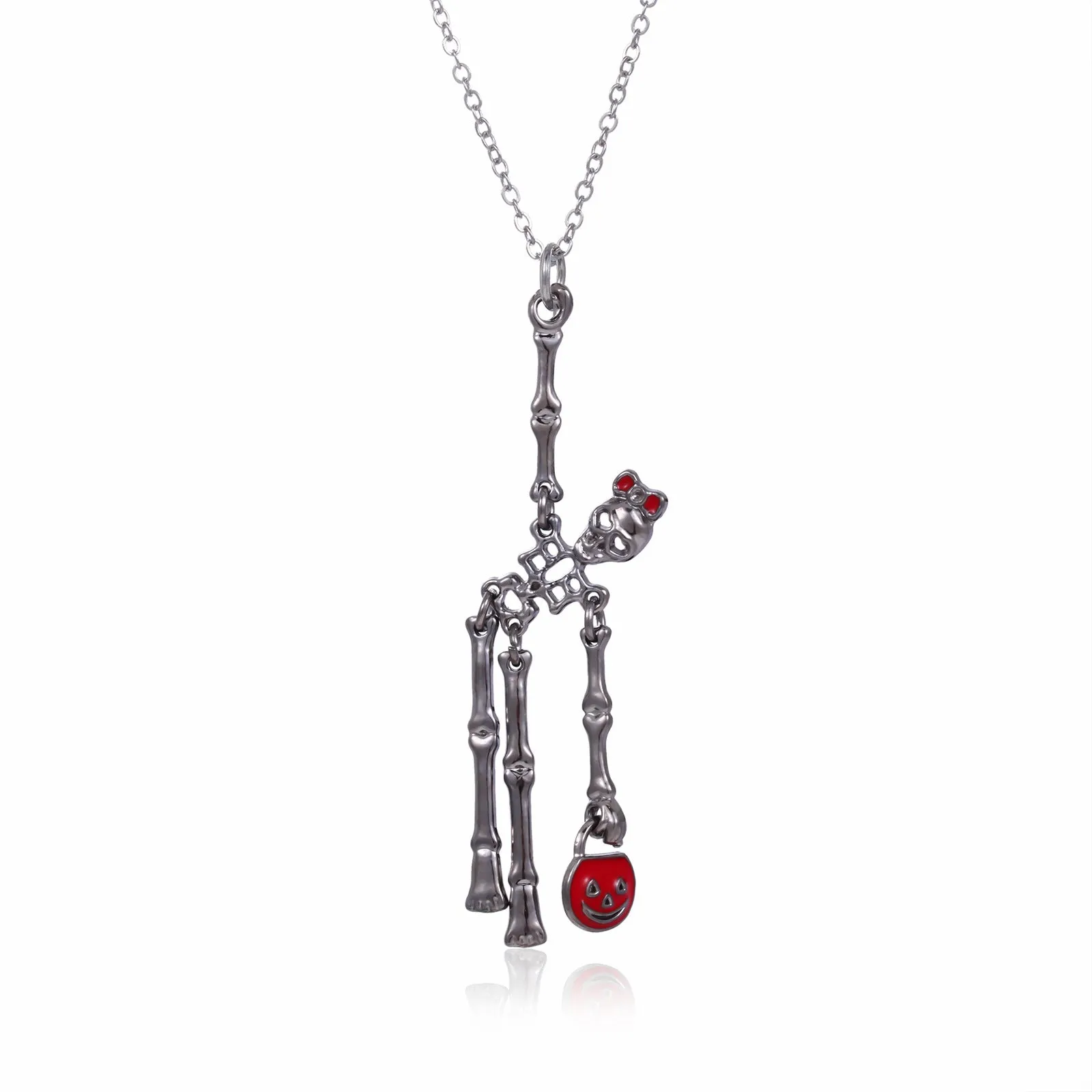 Wholesale Hot Sale Halloween Theme Creative Design Sense Vintage Personality Skull Frame Earrings Necklace Set