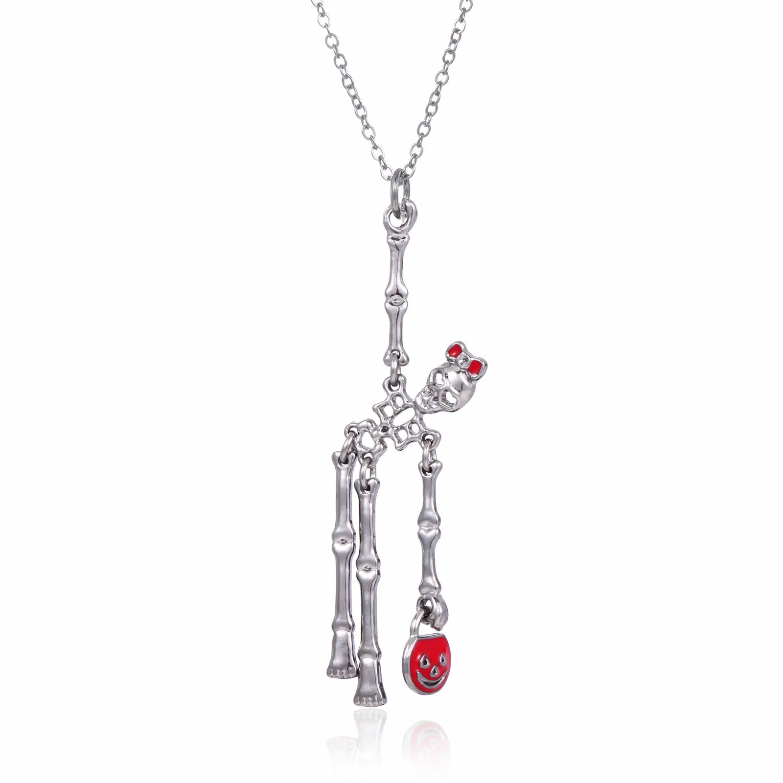 Wholesale Hot Sale Halloween Theme Creative Design Sense Vintage Personality Skull Frame Earrings Necklace Set