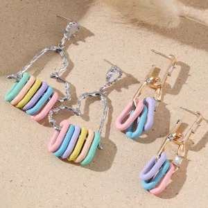 Wholesale Hot Sale S925 Silver Peach Heart Zircon Earrings Fashion Design Dopamine Color Buckle Earrings Earrings