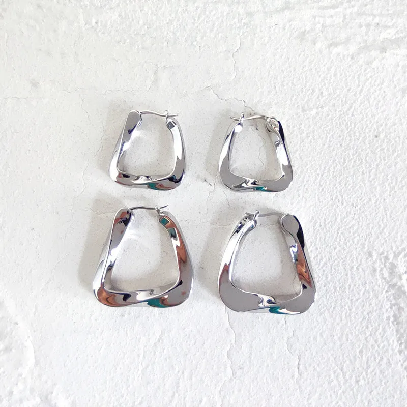 Wholesale Irregular hoop triangular exaggerated geometric earrings