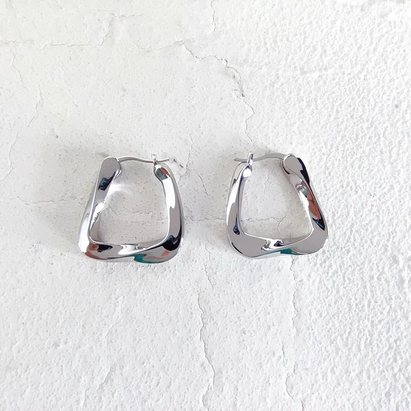Wholesale Irregular hoop triangular exaggerated geometric earrings
