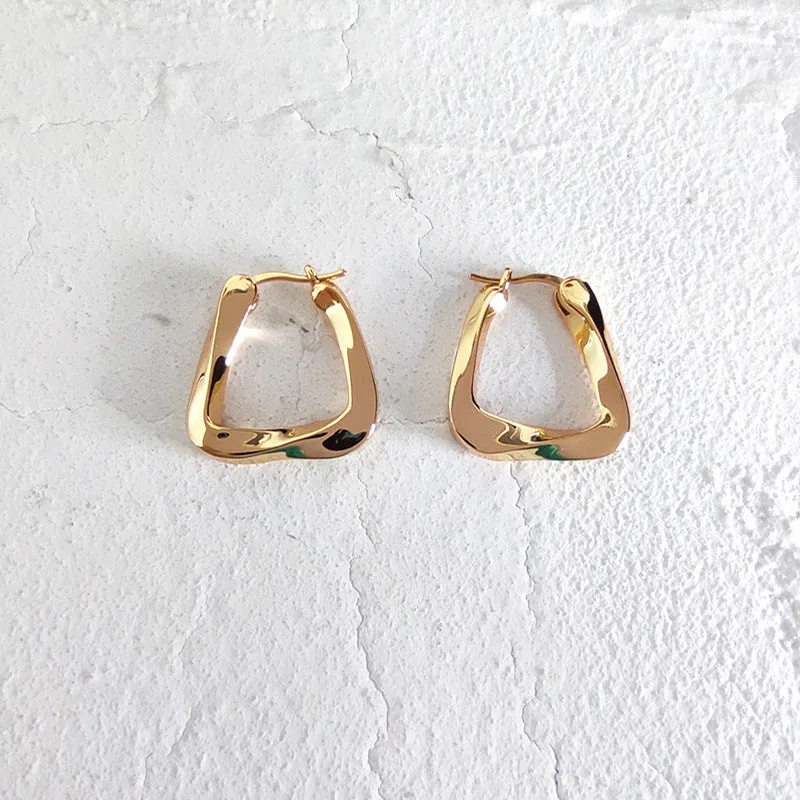 Wholesale Irregular hoop triangular exaggerated geometric earrings