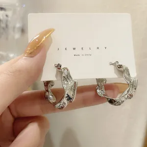 Wholesale Irregular metallic earrings, temperamental cold style earrings