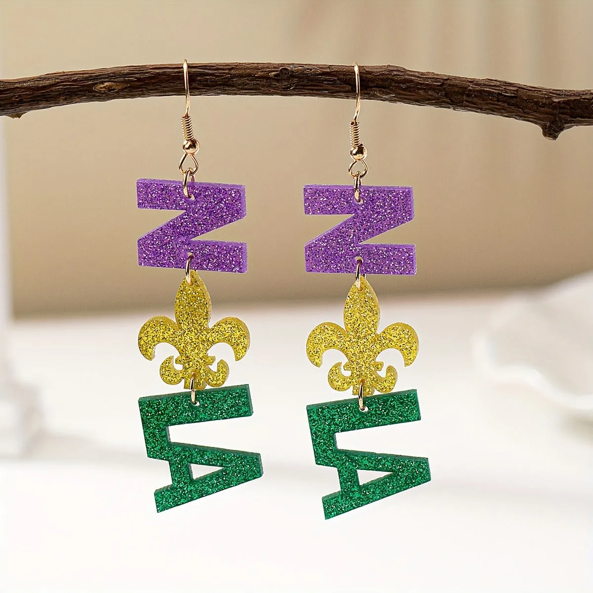Wholesale Jewelry 1 Pair of Carnival Holiday Letter Earrings Ladies