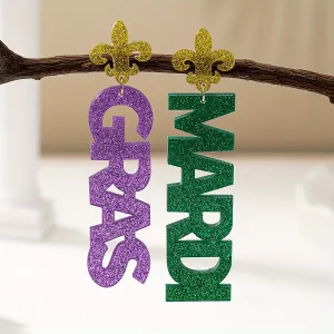 Wholesale Jewelry 1 Pair of Carnival Holiday Letter Earrings Ladies