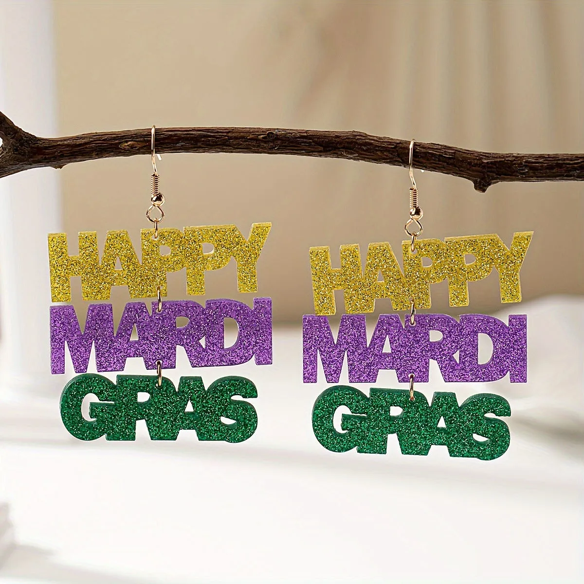 Wholesale Jewelry 1 Pair of Carnival Holiday Letter Earrings Ladies