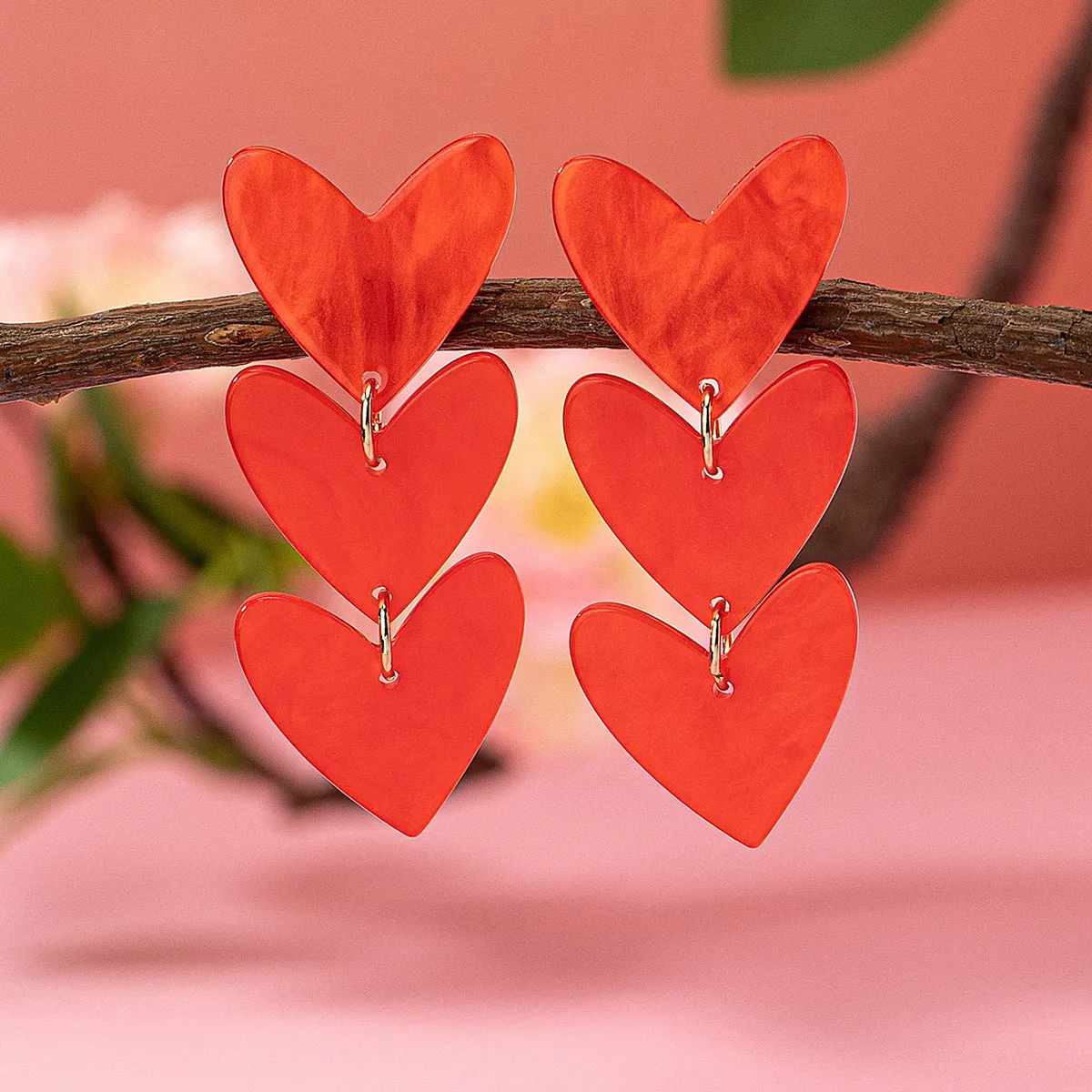 Wholesale Jewelry Cross-border E-commerce Supply 1 Pair of Acrylic Love Earrings for Valentine's Day