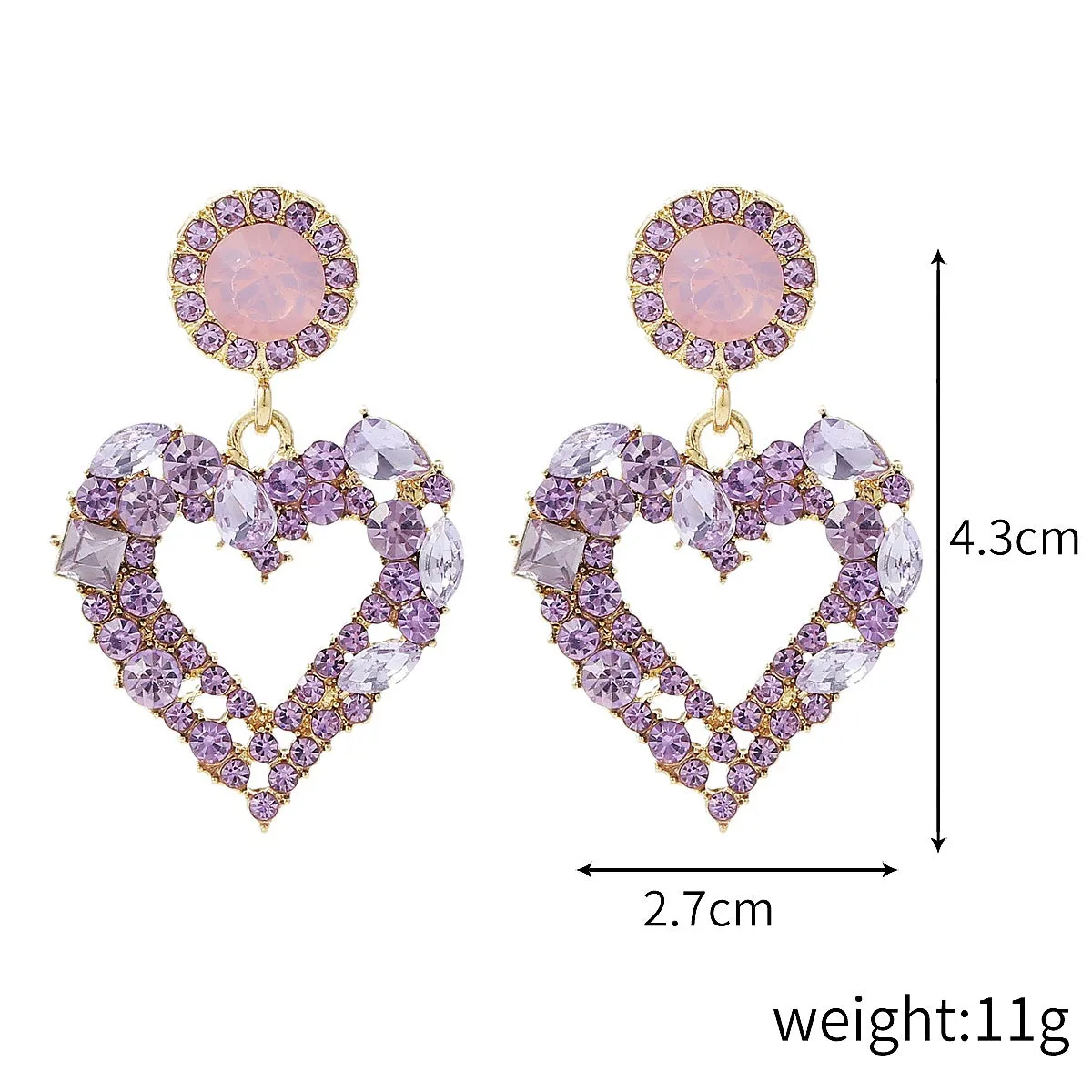 Wholesale jewelry hot gift peach heart earrings exaggerated baroque pearl lovely earrings Valentine's Day earrings
