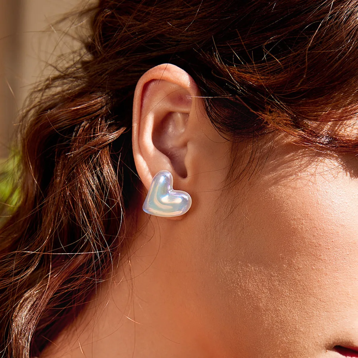 Wholesale jewelry hot gift peach heart earrings exaggerated baroque pearl lovely earrings Valentine's Day earrings