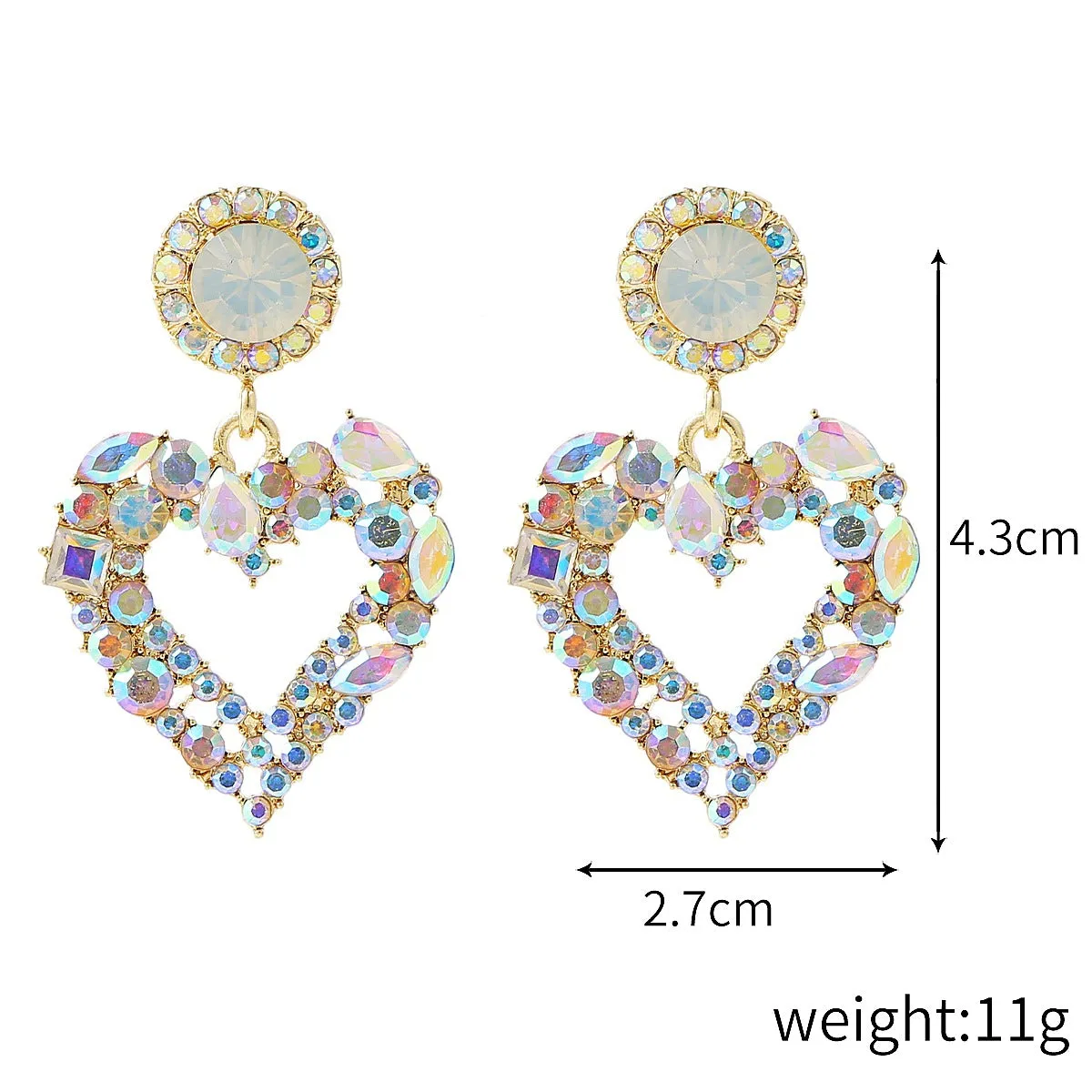 Wholesale jewelry hot gift peach heart earrings exaggerated baroque pearl lovely earrings Valentine's Day earrings