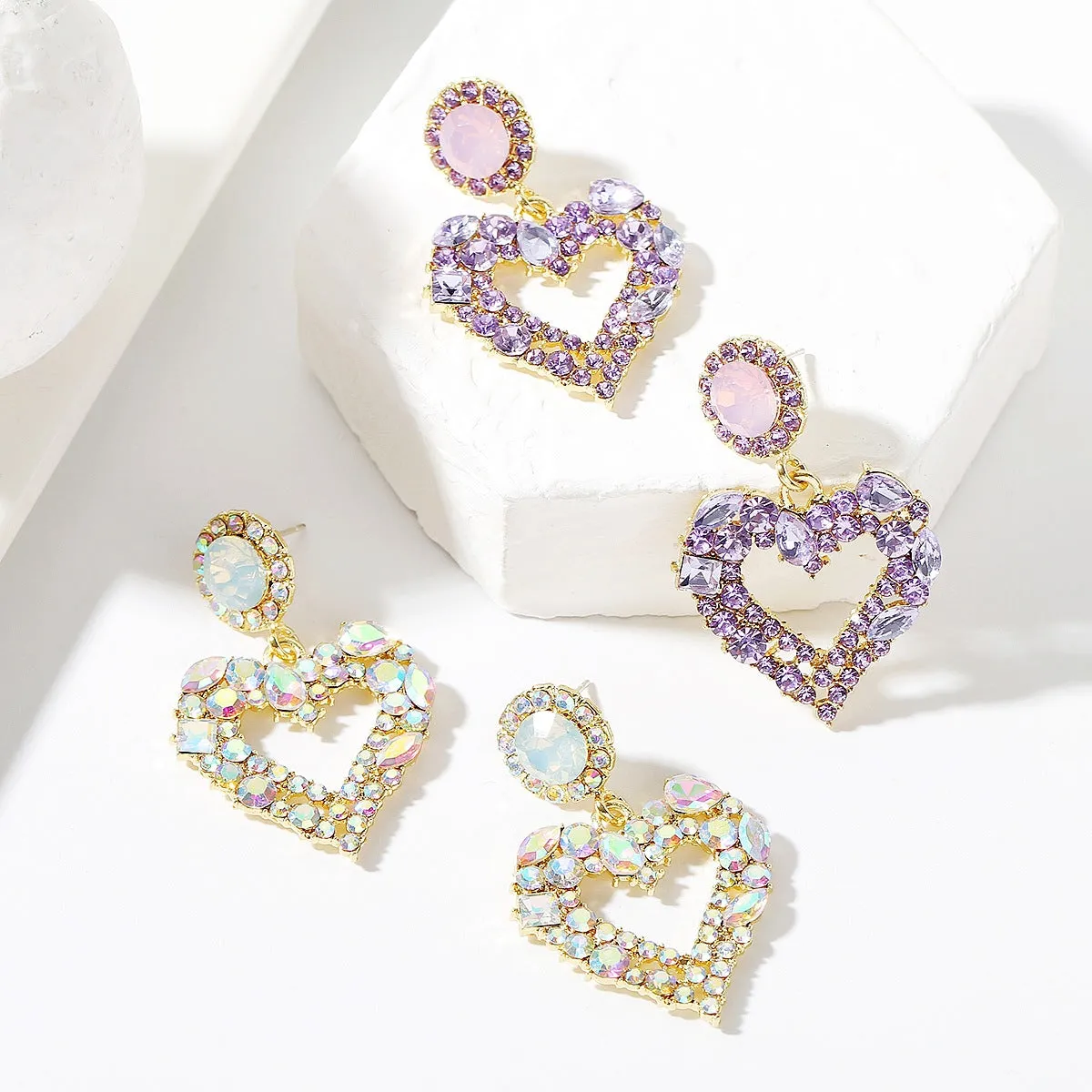 Wholesale jewelry hot gift peach heart earrings exaggerated baroque pearl lovely earrings Valentine's Day earrings