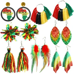 Wholesale Juneteenth Liberation Day Exaggerated Large Earrings