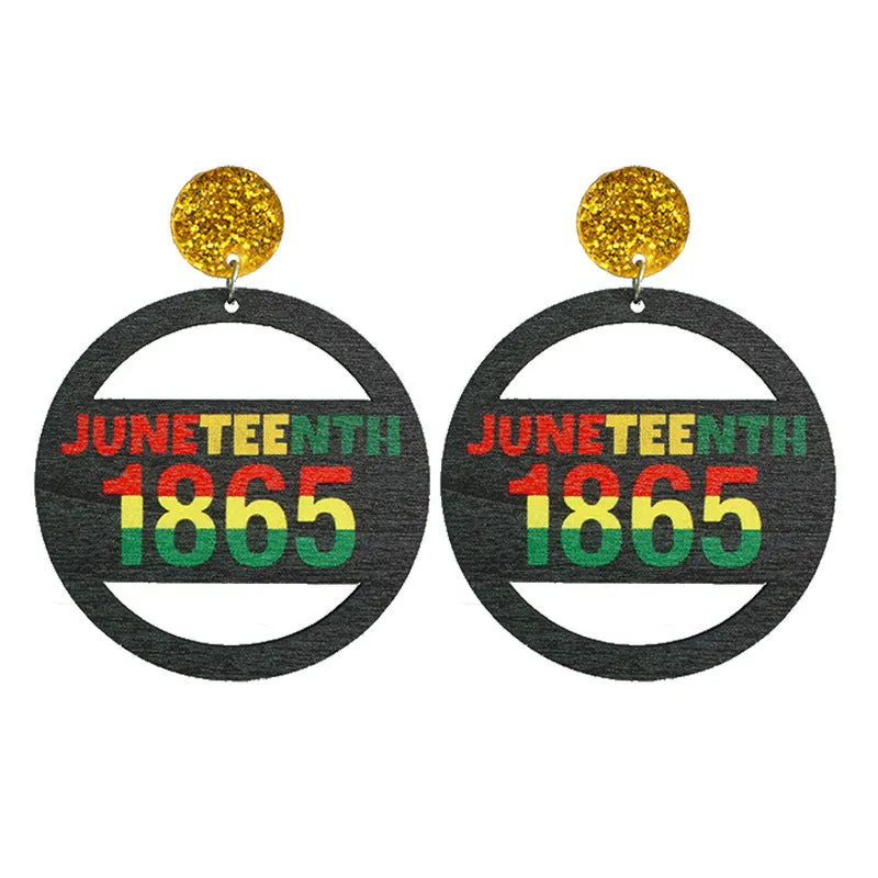 Wholesale Juneteenth Liberation Day Exaggerated Large Earrings