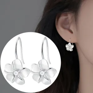 Wholesale Korean pure silver diamond inlaid flower earrings