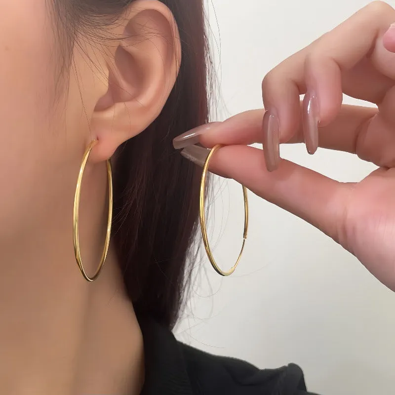 Wholesale Large circle simple personality cool style temperament Earrings