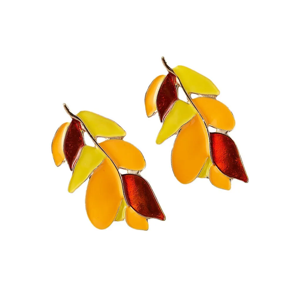 Wholesale Leaf Summer Zinc Alloy Earrings