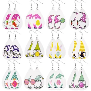 Wholesale leather St. Patrick's dwarf hooded leather leather earrings