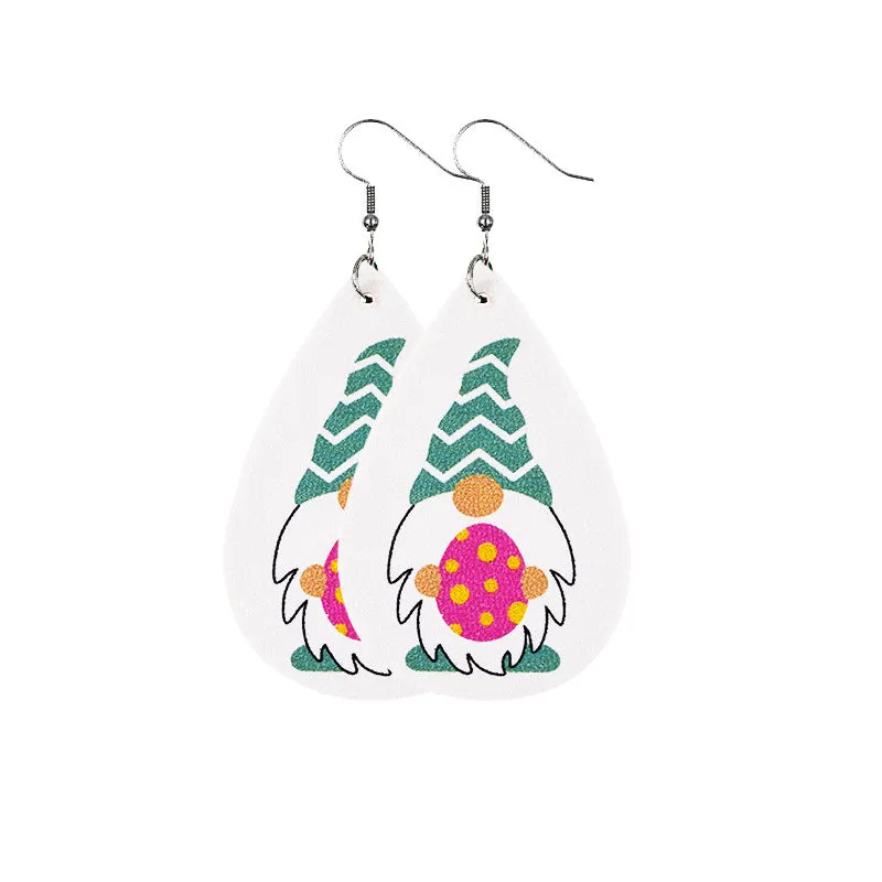 Wholesale leather St. Patrick's dwarf hooded leather leather earrings