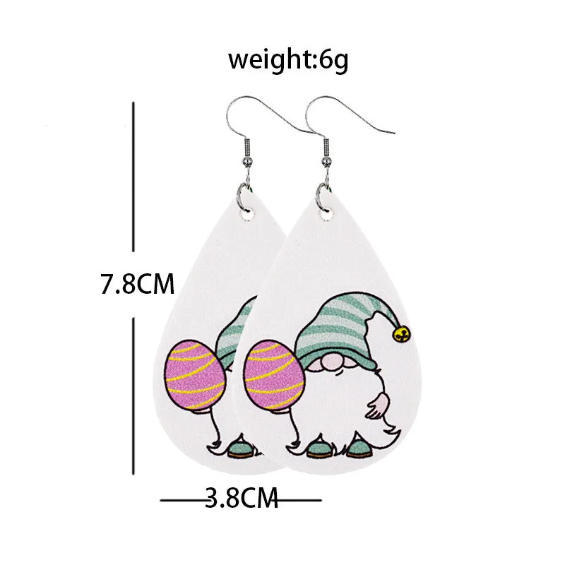 Wholesale leather St. Patrick's dwarf hooded leather leather earrings