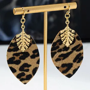 Wholesale leopard leaf fashion simple cold temperament unique high creative sense earrings
