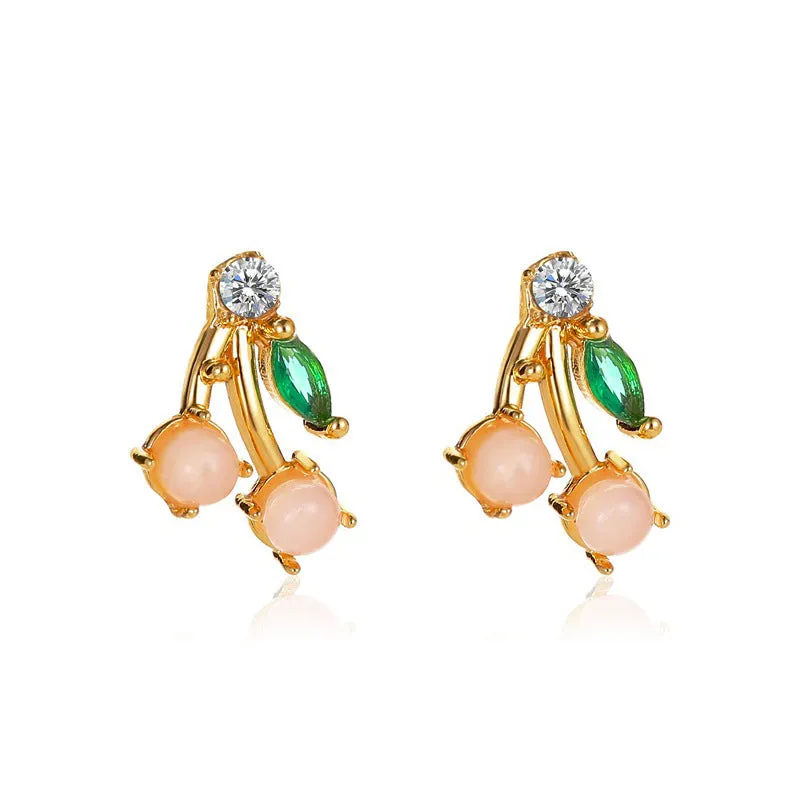 Wholesale long cherry creative design cute earrings