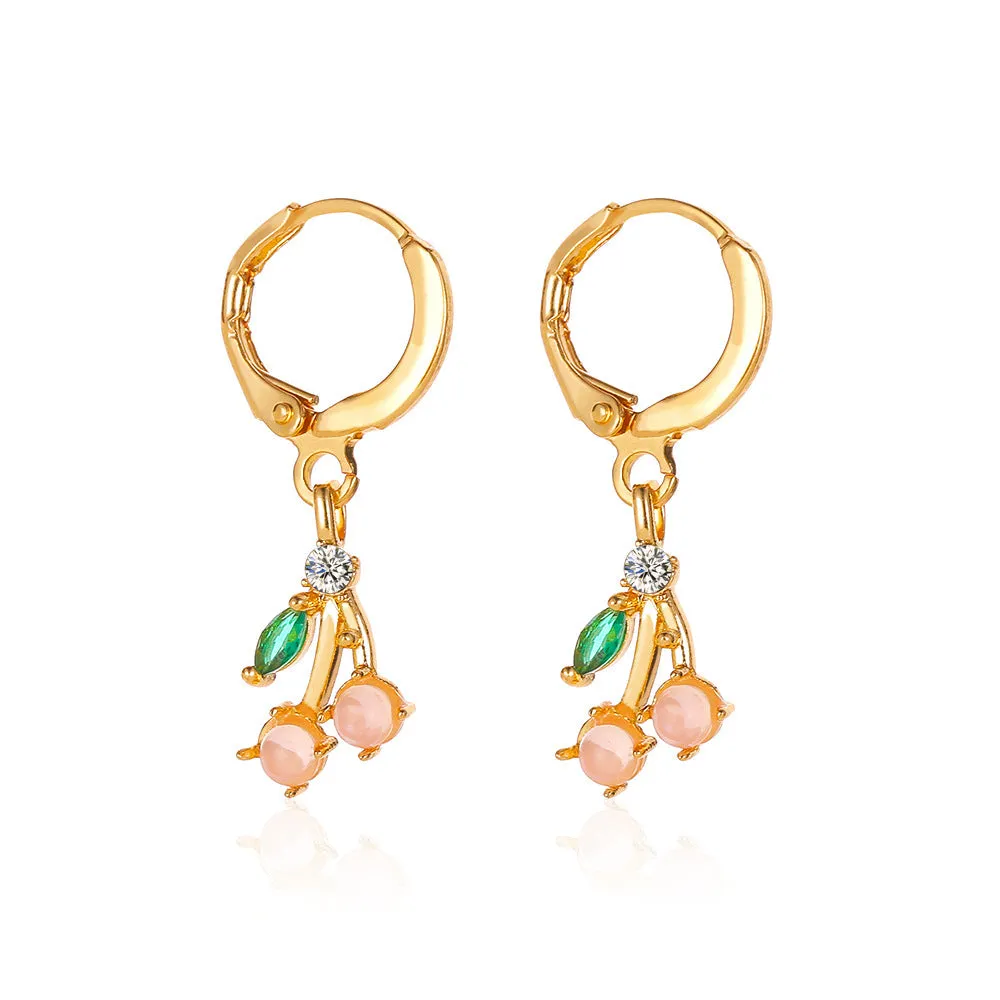 Wholesale long cherry creative design cute earrings